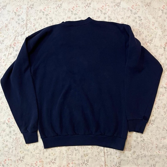 Vintage 90s Navy Blue Crewneck Made in USA Limited Edition Dad Navy Embroidered - Picture 5 of 7